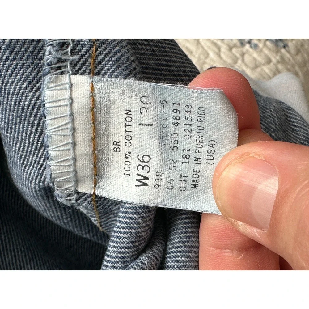 90's Vintage Levi's 550 Relaxed Fit Denim Blue Jeans Mens Sz‎ 36x30 Actual 33x29